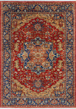 Chobi Red Hand Knotted 7'1" X 10'0"  Area Rug 700-146088