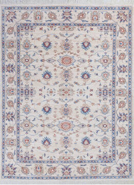 Chobi White Hand Knotted 5'0" X 6'7"  Area Rug 700-146091