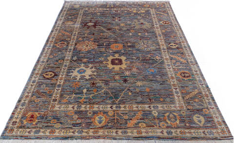 Chobi Grey Hand Knotted 59 X 80 Area Rug 700-146096 Image 1