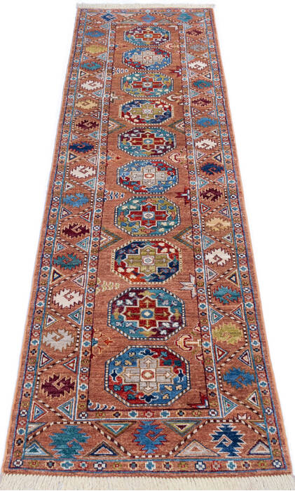 Chobi Orange Runner Hand Knotted 28 X 100 Area Rug 700-146097 Image 1
