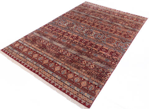 Chobi Red Hand Knotted 66 X 99 Area Rug 700-146098 Image 2