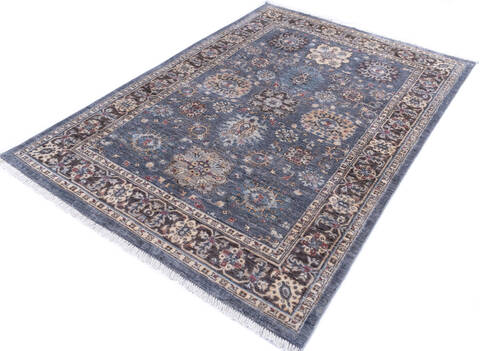 Chobi Grey Hand Knotted 50 X 70 Area Rug 700-146099 Image 2