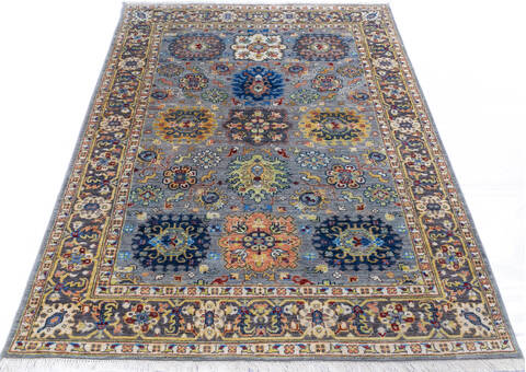 Chobi Grey Hand Knotted 50 X 68 Area Rug 700-146100 Image 1
