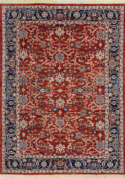 Chobi Red Hand Knotted 5'1" X 6'11"  Area Rug 700-146101