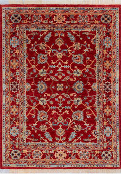 Chobi Red Hand Knotted 5'0" X 6'8"  Area Rug 700-146102