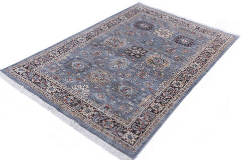 Chobi Grey Hand Knotted 56 X 80 Area Rug 700-146107 Image 2