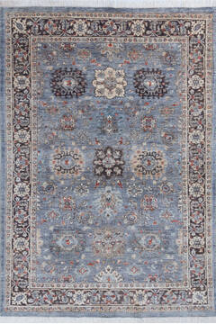 Afghan Chobi Grey Rectangle 5x8 ft Wool Carpet 146107