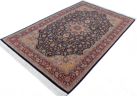 Pak-Persian Blue Hand Knotted 47 X 73 Area Rug 700-146109 Image 2