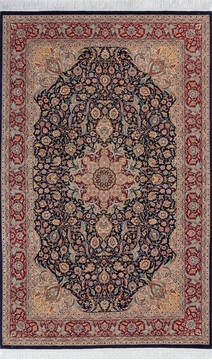 Pak-Persian Blue Hand Knotted 4'7" X 7'3"  Area Rug 700-146109