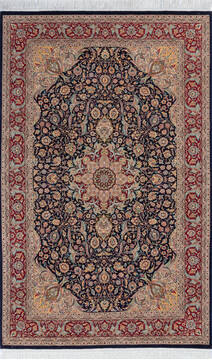 Pak-Persian Blue Hand Knotted 4'7" X 7'3"  Area Rug 700-146109