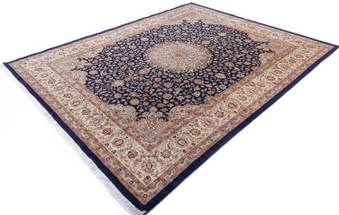 Pak-Persian Blue Hand Knotted 91 X 120 Area Rug 700-146110 Image 2