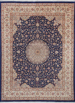 Pak-Persian Blue Hand Knotted 9'1" X 12'0"  Area Rug 700-146110