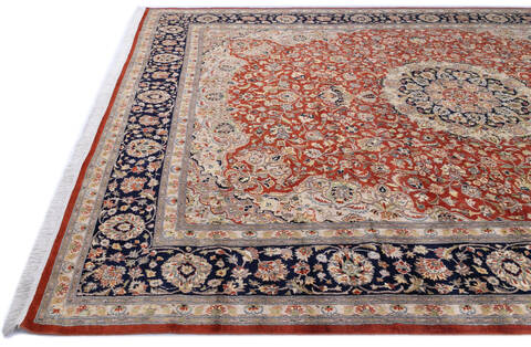 Pak-Persian Orange Hand Knotted 811 X 123 Area Rug 700-146112 Image 5
