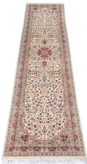 Pak-Persian Beige Runner Hand Knotted 27 X 103 Area Rug 700-146115 Image 1