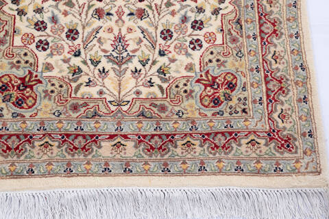 Pak-Persian Beige Runner Hand Knotted 27 X 103 Area Rug 700-146115 Image 4