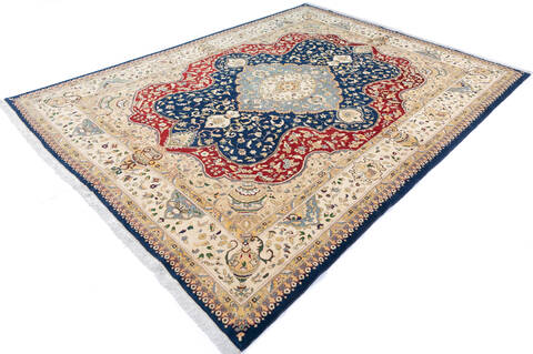 Pak-Persian Blue Hand Knotted 99 X 130 Area Rug 700-146116 Image 2