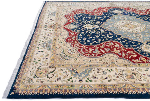Pak-Persian Blue Hand Knotted 99 X 130 Area Rug 700-146116 Image 5