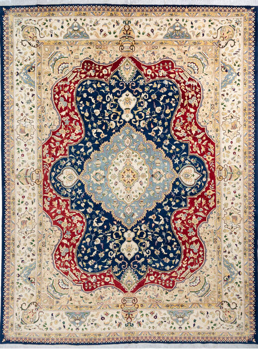 Pak-Persian Blue Hand Knotted 99 X 130 Area Rug 700-146116 Image 0