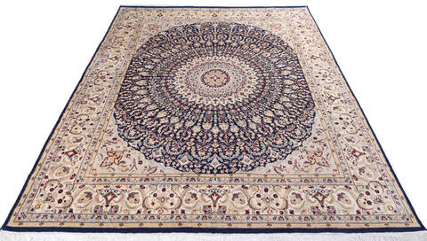 Pak-Persian Blue Hand Knotted 80 X 100  Area Rug 700-146117 Image 1