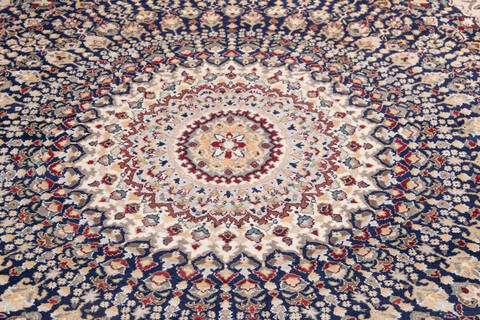 Pak-Persian Blue Hand Knotted 80 X 100  Area Rug 700-146117 Image 3