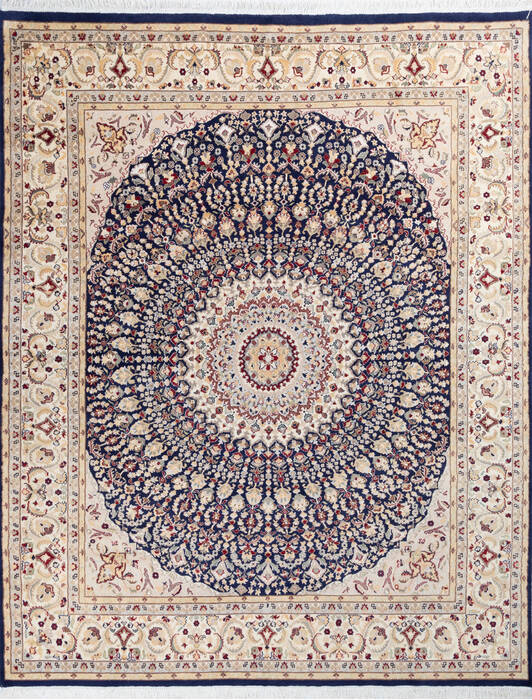 Pak-Persian Blue Hand Knotted 80 X 100  Area Rug 700-146117 Image 0