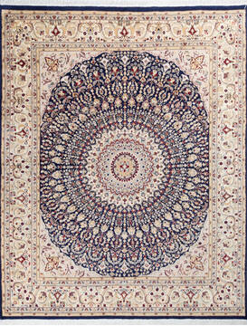 Pak-Persian Blue Hand Knotted 8'0" X 10'0"  Area Rug 700-146117