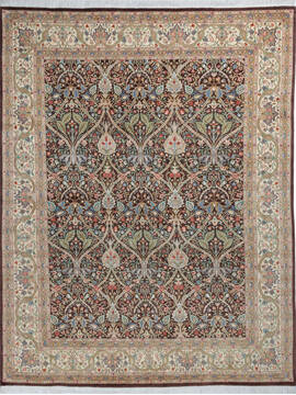 Pakistani Pak-Persian Brown Rectangle 8x10 ft Wool Carpet 146118