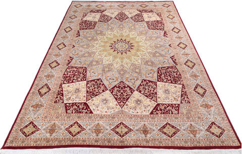 Pak-Persian Red Hand Knotted 101 X 141 Area Rug 700-146119 Image 1