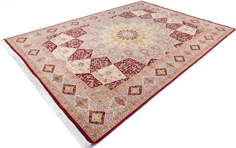 Pak-Persian Red Hand Knotted 101 X 141 Area Rug 700-146119 Image 2