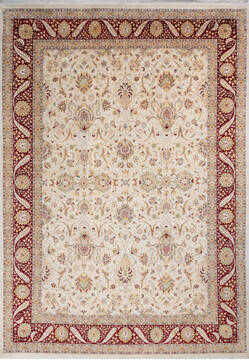 Pak-Persian Beige Hand Knotted 9'10" X 14'0"  Area Rug 700-146122