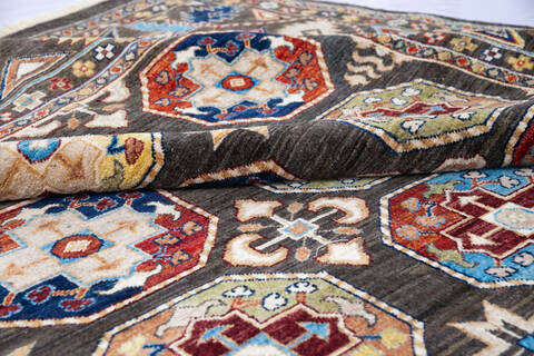 Chobi Grey Hand Knotted 81 X 100 Area Rug 700-146126 Image 6