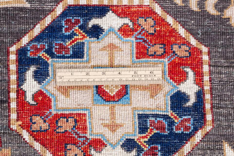 Chobi Grey Hand Knotted 81 X 100 Area Rug 700-146126 Image 7