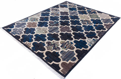 Modern Multicolor Hand Knotted 711 X 911 Area Rug 700-146128 Image 2