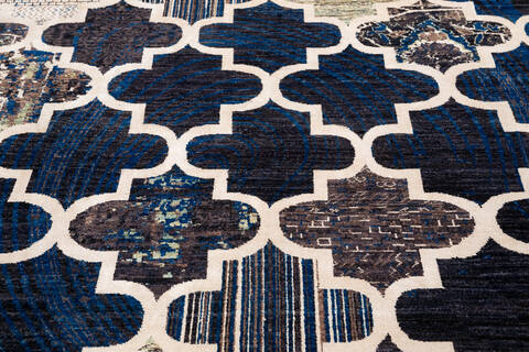 Modern Multicolor Hand Knotted 711 X 911 Area Rug 700-146128 Image 3