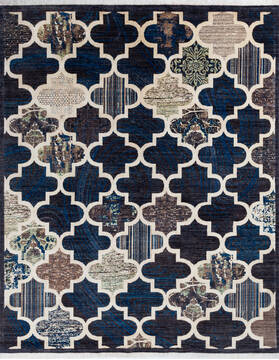 Afghan Modern Multicolor Rectangle 8x10 ft Wool Carpet 146128