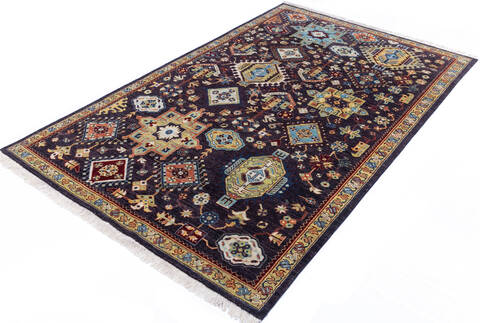 Chobi Black Hand Knotted 60 X 93 Area Rug 700-146129 Image 2