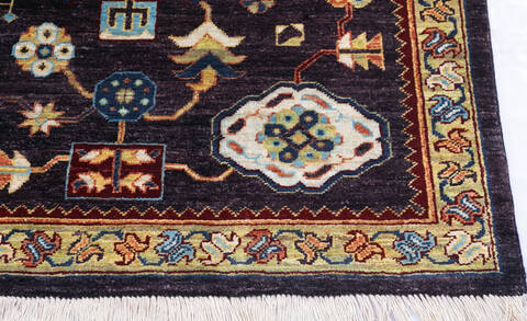Chobi Black Hand Knotted 60 X 93 Area Rug 700-146129 Image 4
