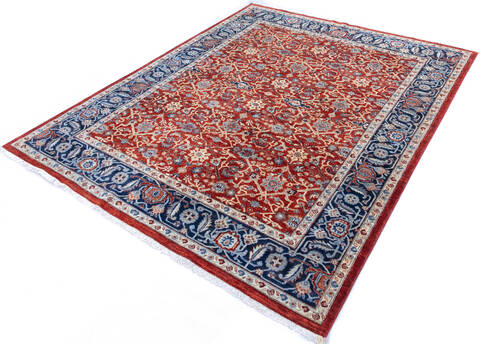 Chobi Red Hand Knotted 80 X 99 Area Rug 700-146130 Image 2