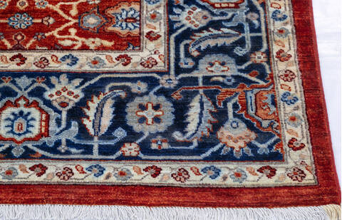 Chobi Red Hand Knotted 80 X 99 Area Rug 700-146130 Image 4