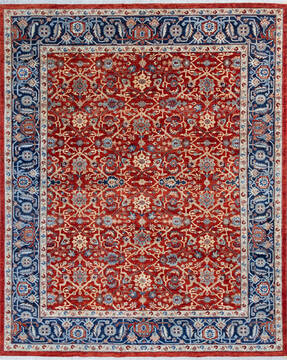 Chobi Red Hand Knotted 8'0" X 9'9"  Area Rug 700-146130