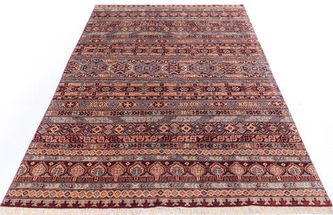 Chobi Red Hand Knotted 67 X 910 Area Rug 700-146131 Image 1