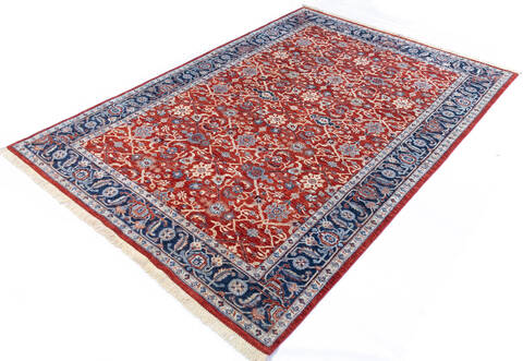 Chobi Red Hand Knotted 69 X 99 Area Rug 700-146132 Image 2