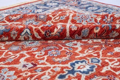 Chobi Red Hand Knotted 69 X 99 Area Rug 700-146132 Image 6