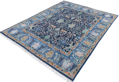 Oushak Blue Hand Knotted 80 X 98 Area Rug 700-146136 Image 2