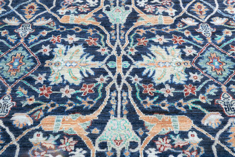 Oushak Blue Hand Knotted 80 X 98 Area Rug 700-146136 Image 3