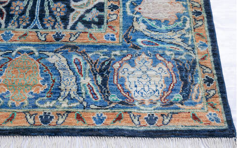 Oushak Blue Hand Knotted 80 X 98 Area Rug 700-146136 Image 4