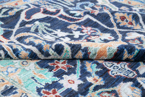 Oushak Blue Hand Knotted 80 X 98 Area Rug 700-146136 Image 5
