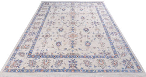 Chobi White Hand Knotted 91 X 116 Area Rug 700-146139 Image 1
