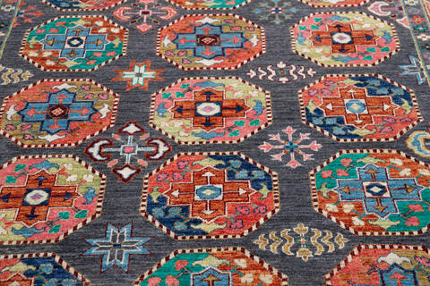 Chobi Grey Hand Knotted 66 X 910 Area Rug 700-146143 Image 3