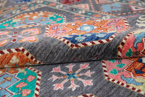 Chobi Grey Hand Knotted 66 X 910 Area Rug 700-146143 Image 5